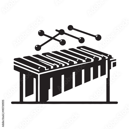 Melodic Clarity: A Captivating Collection of Xylophone Vector Silhouettes Showcasing the Distinctive Shape, Bright Tones, and Vibrant Sound of This Classic Percussion Instrument.
