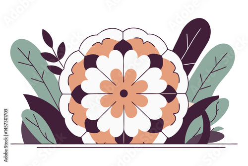 Flower petals arranged tightly like a soft round rosette cushion