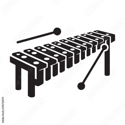Melodic Clarity: A Captivating Collection of Xylophone Vector Silhouettes Showcasing the Distinctive Shape, Bright Tones, and Vibrant Sound of This Classic Percussion Instrument.
