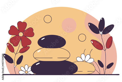 Round petals like smooth polished flat pebbles.