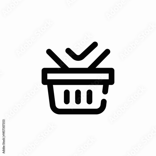 shopping basket check icon sign vector