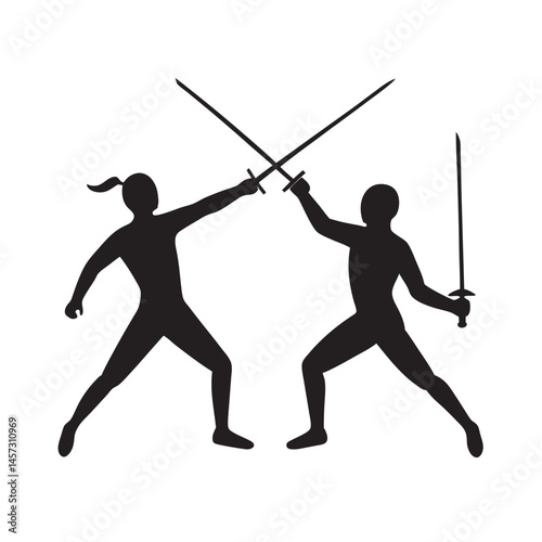 Fencer Engaging In Sword Duel