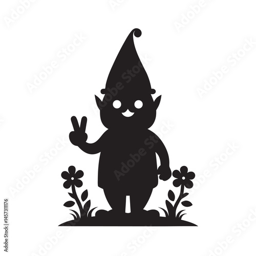 Gnome Guarding Peaceful Garden