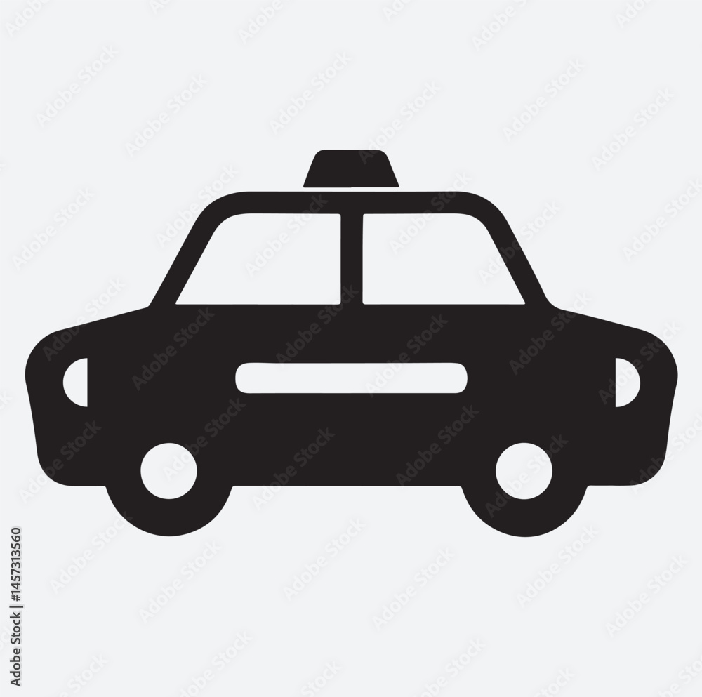 Obraz premium taxi silhouette vector art illustration, yellow taxi cab