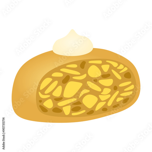 apple strudel vector illustration