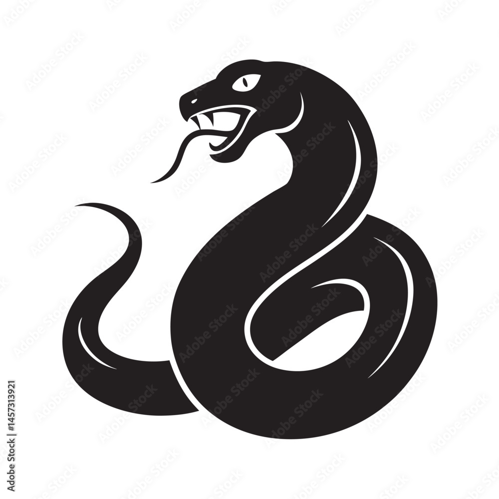 Fototapeta premium Snake Coiling Tight Before Lightning Strike