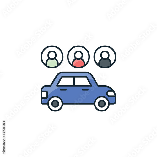 Carpool icon design with white background stock illustration