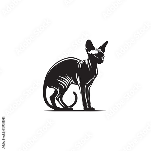 Unique Elegance: A Captivating Collection of Sphynx Vector Silhouettes Highlighting the Distinctive Hairless Body, Graceful Posture, and Playful Personality of This Charismatic Feline Breed.
