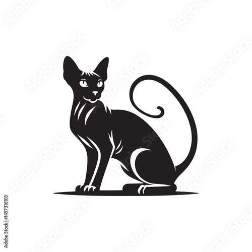 Unique Elegance: A Captivating Collection of Sphynx Vector Silhouettes Highlighting the Distinctive Hairless Body, Graceful Posture, and Playful Personality of This Charismatic Feline Breed.
