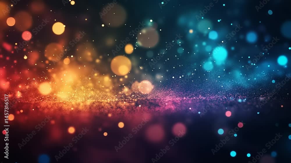 Vibrant abstract background featuring colorful bokeh lights creating a dreamy atmosphere