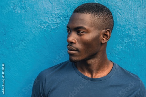 Young man with short haircu...