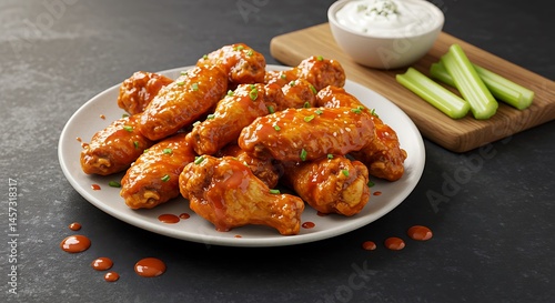 fried chicken wings with sauce