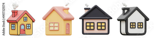 Set of Cute House PNG Icons - Real Estate and Housing Graphics

 photo