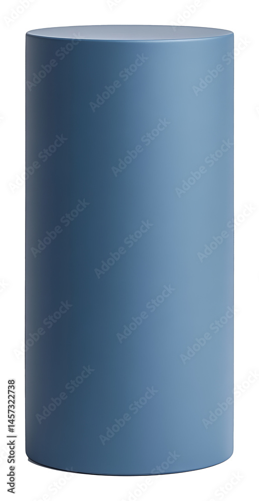 Blue cylindrical pillar with smooth texture on a transparent background Blue cylindrical pillar with smooth texture on a transparent background