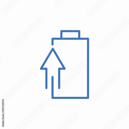 battery charging arrow icon sign vector