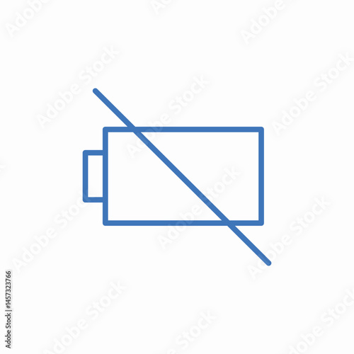 battery forbidden icon sign vector