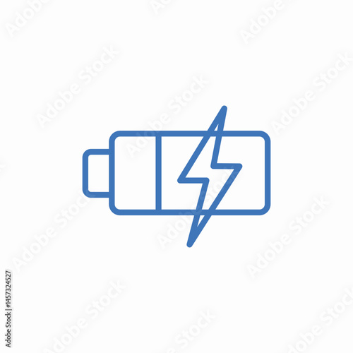 battery lightning charge icon sign vector