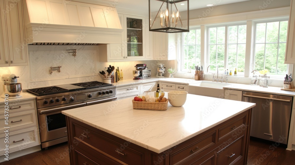 A beautifully designed and modern kitchen with various amenities A beautifully designed and modern kitchen with various amenities