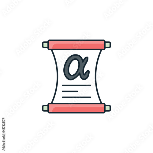 Alpha icon design with white background stock illustration