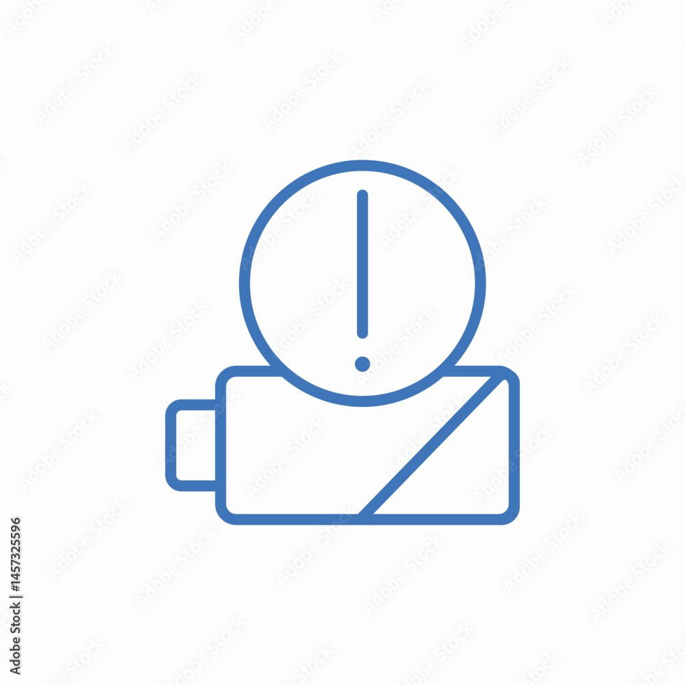 battery warning icon sign vector battery warning icon sign vector