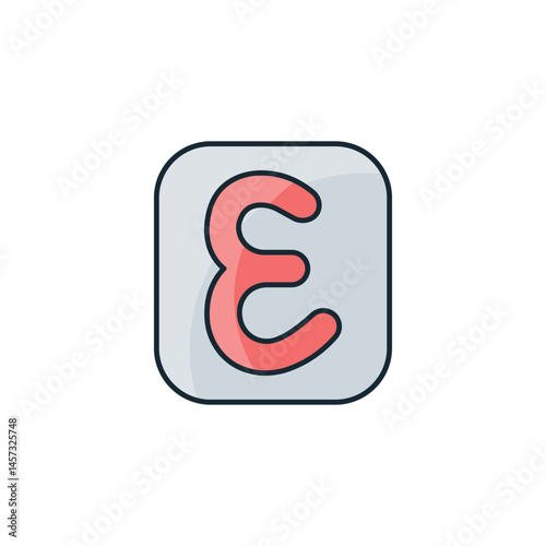 Epsilon icon design with white background stock illustration