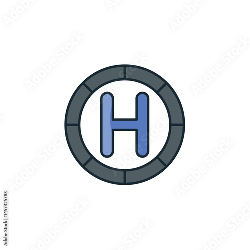 Eta icon design with white background stock illustration