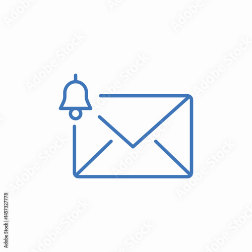 email notification bell icon sign vector