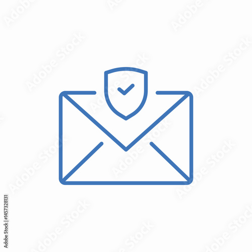 email shield secure icon sign vector