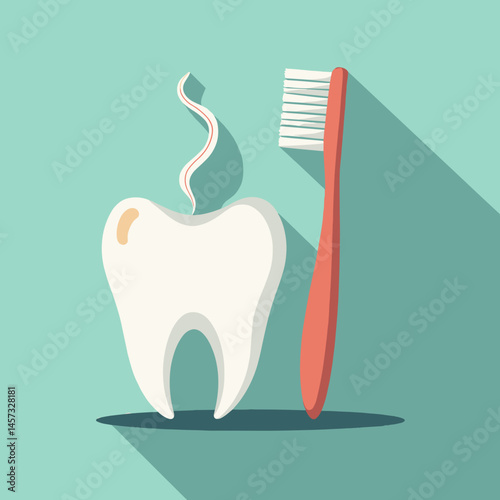 tooth with toothbrush icon
