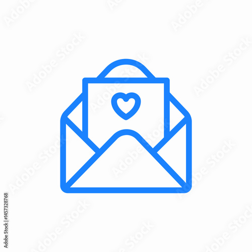 envelope heart love icon sign vector