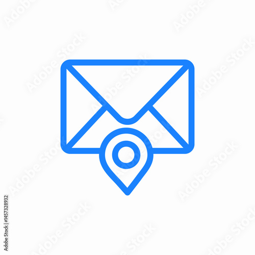 envelope location pin icon sign vector