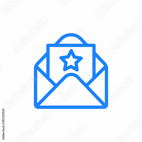 envelope star favorite icon sign vector