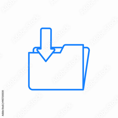 folder download arrow icon sign vector