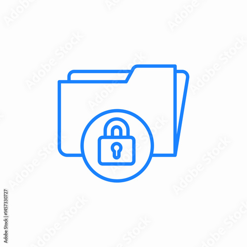 folder padlock private icon sign vector