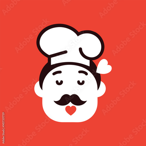 ChefKiss Mwah reaction emotes custom emotes icon elements vector illustration of a cartoon chef with a big smile