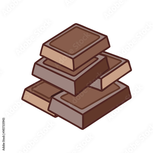 Delicious chocolate bars stack, sweet dessert, cocoa treat, tasty snack, confectionery delight, brown food