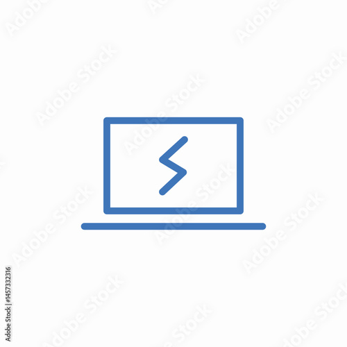 laptop screen power icon sign vector