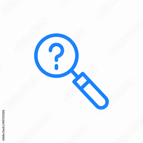 magnifier question search icon sign vector