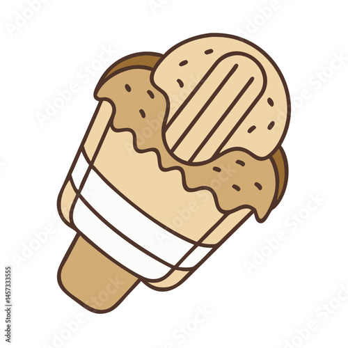 Delicious ice cream dessert sweet frozen treat summer snack food popsicle vector illustration art