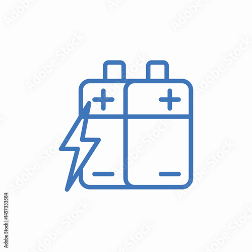 multiple battery connection icon sign vector