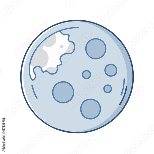 Full moon phase illustration vector graphic astronomy lunar cycle celestial body satellite sphere