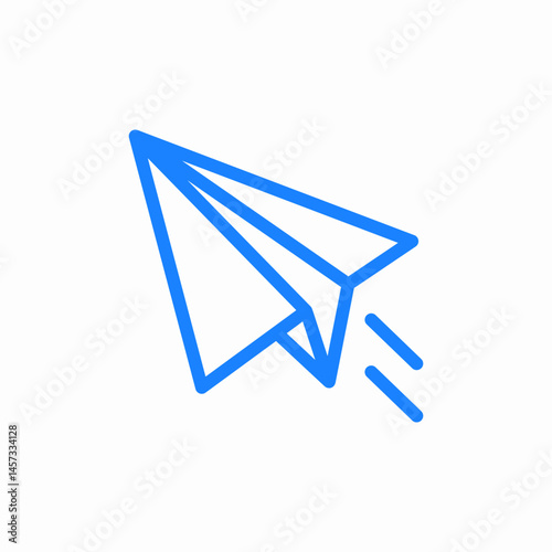 paper airplane send message icon sign vector