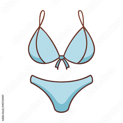 Light blue bikini swimsuit summer beachwear women fashion apparel swimwear vacation outfit design