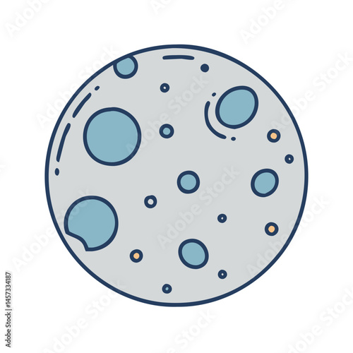 Illustration of moon surface craters lunar geology space astronomy satellite cosmic sphere orb
