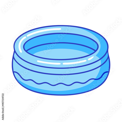 Illustration of blue inflatable pool swimming pool summer fun water recreation kids pool backyard pool