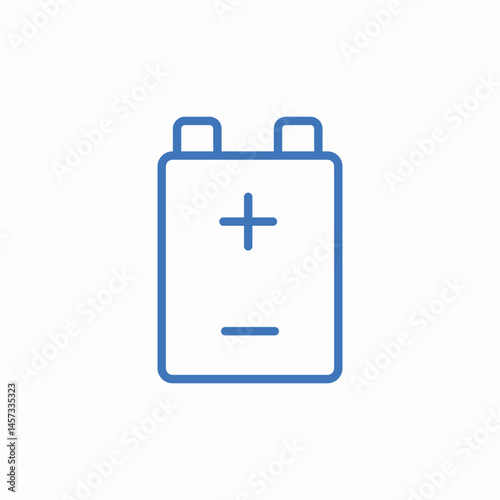positive battery terminal icon sign vector