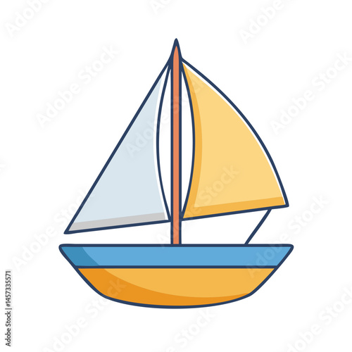 Illustration of a sailboat sailing boat vector graphic sailing vessel yachting boat race watercraft