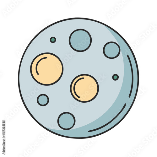 Illustration of moon craters space astronomy celestial body lunar surface satellite planet