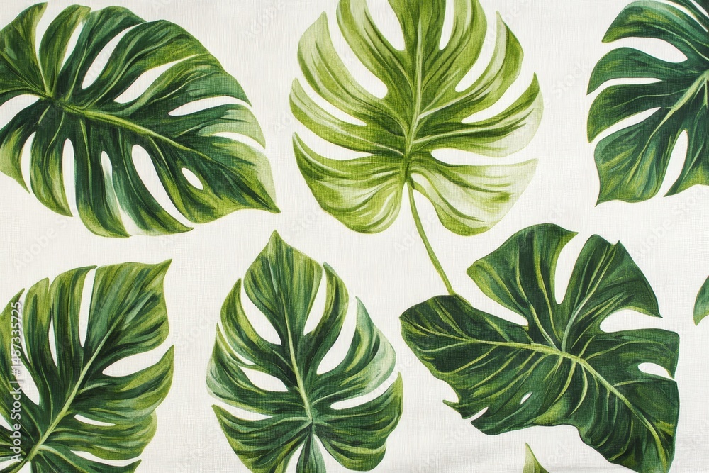 Tropical leaf pattern design on a light background. Tropical leaf pattern design on a light background.