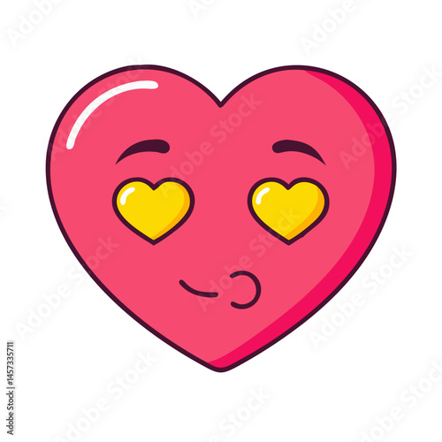 Heart eyes emoji vector illustration graphic design for valentines day love romance and feelings
